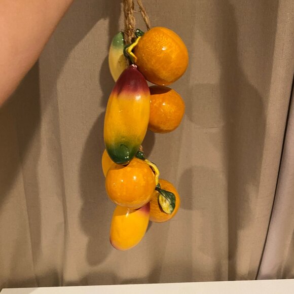 Vintage Ceramic Fruit Rope Wall Decor Oranges Mangos Kitchen 8pcs - Picture 4 of 5